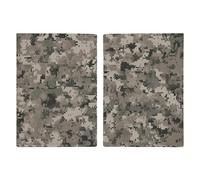 Reisepasshülle aus Leder, braunes Rindsleder, bedrucktes Reisepassbuch für Dokumente, Reisegeschenke, Armee Digital Camouflage, 20.3x13.8cm