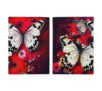 Reisepasshülle aus Leder, bunt, mit Cupcake-Motiv, bedruckt, für Dokumente, Reisegeschenke, Bunte Blumen und Schmetterlinge, 20.3x13.8cm