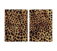 Reisepasshülle aus Leder, bunt, mit Heißluftballon, bedrucktes Reisepassbuch für Dokumente, Reisegeschenke, Leopardenmuster, 20.3x13.8cm