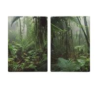 Reisepasshülle aus Leder, bunt, mit Heißluftballon, bedrucktes Reisepassbuch für Dokumente, Reisegeschenke, Tropischer Regenwald, 20.3x13.8cm