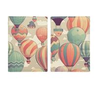 Reisepasshülle aus Leder, bunt, mit Heißluftballon, bedrucktes Reisepassbuch für Dokumente, Reisegeschenke, Bunte Heißluftballon, 20.3x13.8cm