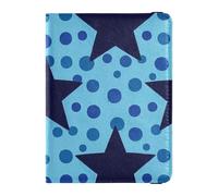 Reisepasshülle aus Leder, dekorativ, niedlich, mit Sternen, Dunkelblau, Dunkelblaue Sterne gepunktet, 1 size
