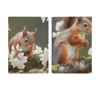 Reisepasshülle aus Leder, Eichhörnchen, handgefertigt, mit Karten- und Ticketschlitz, einfacher Zugriff, Reisepasshülle, Reisepasshülle für Damen und Herren, Stil, 20,3 x 13,8 cm, Stil:, 20.3x13.8cm