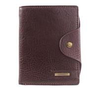 Reisepasshülle aus Leder für Herren, vollnarbig, vertikal, faltbar, mit sicherem Knopfverschluss, schlankes, schlankes Design für Reisen und den täglichen Gebrauch, Braun, Einheitsgröße