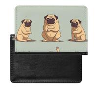 Reisepasshülle aus Leder, klassische Filmschindel, schwarz, Reisedokumenten-Halter, Reiseutensilien, für Damen und Herren, Yoga Mops, Einheitsgröße