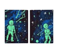 Reisepasshülle aus Leder, leuchtet im Dunkeln, handgefertigt, mit Karten- und Ticketschlitz, einfacher Zugriff, Reisepasshülle, Reisepasshülle für Damen und Herren, Stil, 20,3 x 13,8 cm, Stil:,