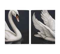 Reisepasshülle aus Leder, lustig, Cartoon, Känguru-Zoo, bedrucktes Reisepassbuch für Dokumente, Reisegeschenke, Weißer Schwan, 20.3x13.8cm