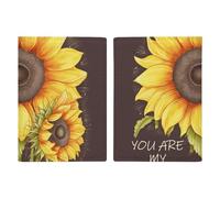 Reisepasshülle aus Leder, lustig, Cartoon, Känguru-Zoo, bedrucktes Reisepassbuch für Dokumente, Reisegeschenke, Sonnenblume Sonnenblume, 20.3x13.8cm