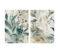 Reisepasshülle aus Leder mit Blättern auf weißem Hintergrund, handgefertigt, mit Karten- und Ticketschlitz, einfacher Zugriff, Reisepasshülle, Reisepasshülle für Damen und Herren, Stil, 20,3 x 13,8