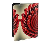 Reisepasshülle aus Leder mit Blumen-Vortex-Spiraldruck, wasserdicht, Reisebrieftasche, Reisepasshülle für Damen und Herren, Schwarz , Einheitsgröße