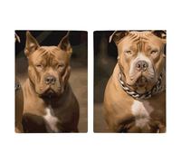 Reisepasshülle aus Leder, mit hübschem Donut-Motiv, bedrucktes Reisepassbuch für Dokumente, Reisegeschenke, Pitbull-Hunde, 20.3x13.8cm