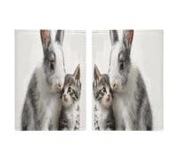 Reisepasshülle aus Leder mit Kaninchen- und Katzen-Motiv, minimalistisch, Reisebrieftasche, Reisepassbuchhalter für Damen und Herren, Stil, 20,3 x 13,8 cm, Stil:, 20.3x13.8cm