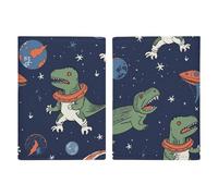 Reisepasshülle aus Leder mit lustigem Astronauten-Dinosaurier-Raketen-Design, minimalistische Reisepasshülle, Reisebrieftasche, Reisepassbuchhalter für Damen und Herren, Stil, 20,3 x 13,8 cm, Stil:,
