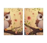 Reisepasshülle aus Leder mit niedlicher Eule, handgefertigt, mit Karten- und Ticketschlitz, einfacher Zugriff, Reisepasshülle, Reisepasshülle für Damen und Herren, Stil, 20,3 x 13,8 cm, Stil:,