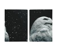 Reisepasshülle aus Leder mit Schnee-Eule und Sternen, handgefertigt, mit Karten- und Ticketschlitz, einfacher Zugriff, Reisepasshülle, Reisepasshülle für Damen und Herren, Stil, 20,3 x 13,8 cm, Stil:,