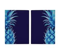 Reisepasshülle aus Leder, modisch, modern, dreieckig, bedruckt, Reisepassbuch für Dokumente, Reisegeschenke, Blaue Ananas, 20.3x13.8cm
