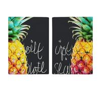 Reisepasshülle aus Leder, modisch, modern, dreieckig, bedruckt, Reisepassbuch für Dokumente, Reisegeschenke, Bunte Ananas, 20.3x13.8cm