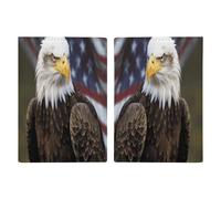Reisepasshülle aus Leder, Motiv: Amerikanischer Weißkopfseeadler, minimalistisch, Reisebrieftasche, Reisepassbuchhalter für Damen und Herren, Stil, 20,3 x 13,8 cm, Stil:, 20.3x13.8cm
