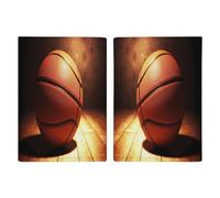 Reisepasshülle aus Leder, Motiv: Basketball-Hintergrund, minimalistisch, Reisebrieftasche, Reisepassbuchhalter für Damen und Herren, Stil, 20,3 x 13,8 cm, Stil:, 20.3x13.8cm