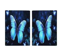 Reisepasshülle aus Leder, Motiv: Blaue Schmetterlinge, minimalistische Reisepasshülle, Reisebrieftasche, Reisepassbuchhalter für Damen und Herren, Stil, 20,3 x 13,8 cm, Stil:, 20.3x13.8cm