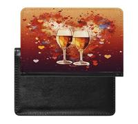 Reisepasshülle aus Leder, Motiv: buntes Herz, Champagner, Reisepasshülle, ultradünn, Reisepasshülle für Reisen, Must-Haves, Zubehör, Reisepasshalter