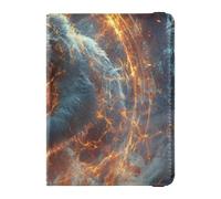 Reisepasshülle aus Leder, Motiv: cooler Flammenbär, ultradünn, Orange, Orange Cool Flame Bear, 1 size