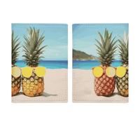 Reisepasshülle aus Leder, Motiv: Fußball, schwarz, bedrucktes Reisepassbuch für Dokumente, Reisegeschenke, Geometrische Ananas, 20.3x13.8cm