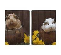 Reisepasshülle aus Leder, Motiv: kleine weiße Hunde, bedruckt, Reisepassbuch für Dokumente, Reisegeschenke, Meerschweinchen, 20.3x13.8cm