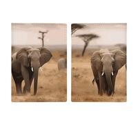 Reisepasshülle aus Leder, Motiv: kleine weiße Hunde, bedruckt, Reisepassbuch für Dokumente, Reisegeschenke, Wilde Tiere, Elefanten, 20.3x13.8cm