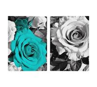 Reisepasshülle aus Leder, Motiv: Leuchtturm und Sandstrand, bedrucktes Reisepassbuch für Dokumente, Reisegeschenke, Schwarz Weiß Blaugrün Grau Rose Blumen, 20.3x13.8cm