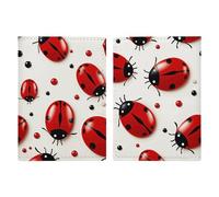 Reisepasshülle aus Leder, Motiv: Marienkäfer, minimalistisch, Reisebrieftasche, Reisepassbuchhalter für Damen und Herren, Stil, 20,3 x 13,8 cm, Rot, Stil:, 20.3x13.8cm