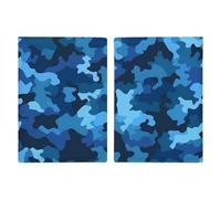 Reisepasshülle aus Leder, Motiv: New York Nacht, bedrucktes Reisepassbuch für Dokumente, Reisegeschenke, blau camouflage, 20.3x13.8cm