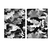 Reisepasshülle aus Leder, Motiv: New York Nacht, bedrucktes Reisepassbuch für Dokumente, Reisegeschenke, Schwarz Grau Weiß Camo, 20.3x13.8cm