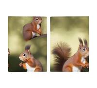 Reisepasshülle aus Leder, Motiv: niedliche Eichhörnchen, handgefertigt, mit Karten- und Ticketschlitz, einfacher Zugriff, Reisepasshülle, Reisepasshülle für Damen und Herren, Stil, 20,3 x 13,8 cm,