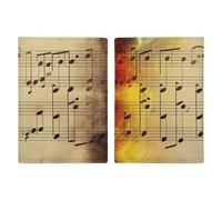 Reisepasshülle aus Leder, Motiv: Palmen, Ozean, Wellen, Sonnenuntergang, bedrucktes Reisepassbuch für Dokumente, Reisegeschenke, Vintage-Musiknote, 20.3x13.8cm