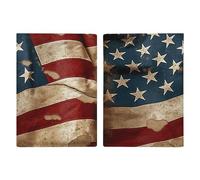 Reisepasshülle aus Leder, Motiv: Palmen, Ozean, Wellen, Sonnenuntergang, bedrucktes Reisepassbuch für Dokumente, Reisegeschenke, US-Flagge Vintage, 20.3x13.8cm