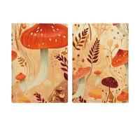 Reisepasshülle aus Leder, Motiv: Pilze und Pflanzen, handgefertigt, mit Karten- und Ticketschlitz, einfacher Zugriff, Reisepasshülle, Reisepasshülle für Damen und Herren, Stil, 20,3 x 13,8 cm, Stil:,