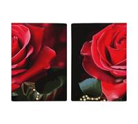 Reisepasshülle aus Leder, Motiv: Rosenblume, minimalistisch, Reisebrieftasche, Reisepassbuchhalter für Damen und Herren, Stil, 20,3 x 13,8 cm, Stil:, 20.3x13.8cm