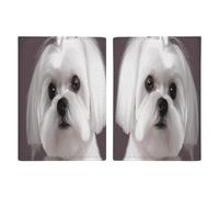 Reisepasshülle aus Leder, Motiv: schöne Malteserhunde, minimalistisch, Reisebrieftasche, Reisepassbuchhalter für Damen und Herren, Stil, 20,3 x 13,8 cm, Stil:, 20.3x13.8cm