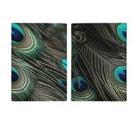 Reisepasshülle aus Leder, Motiv: schöne Pfauenfedern, minimalistisch, Reisebrieftasche, Reisepassbuchhalter für Damen und Herren, Stil, 20,3 x 13,8 cm, Stil:, 20.3x13.8cm