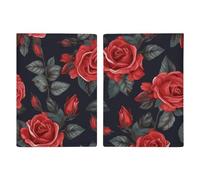 Reisepasshülle aus Leder, Motiv: schöne rote Rose, minimalistisch, Reisebrieftasche, Reisepassbuchhalter für Damen und Herren, Stil, 20,3 x 13,8 cm, Stil:, 20.3x13.8cm