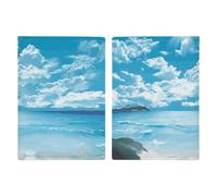 Reisepasshülle aus Leder, Motiv: tropische Meereslandschaft, handgefertigt, mit Karten- und Ticketschlitz, einfacher Zugriff, Reisepasshülle, Reisepasshülle für Damen und Herren, Stil, 20,3 x 13,8 cm,