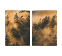 Reisepasshülle aus Leder, Motiv: warme Kieferbäume, minimalistisch, Reisebrieftasche, Reisepassbuchhalter für Damen und Herren, Stil, 20,3 x 13,8 cm, Stil:, 20.3x13.8cm