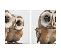 Reisepasshülle aus Leder, niedlicher schwarzer Mops, bedrucktes Reisepassbuch für Dokumente, Reisegeschenke, Lustige Eule, 20.3x13.8cm