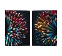 Reisepasshülle aus Leder, Reisepasshülle, Affe sitzend auf Stein, bedrucktes Reisepassbuch für Dokumente, Reisegeschenke, Viele Buntstifte, 20.3x13.8cm