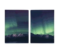 Reisepasshülle aus Leder, Reisepasshülle, Foto der Landung der Normandie, bedrucktes Reisepassbuch für Dokumente, Reisegeschenke, Northern Aurora Night, 20.3x13.8cm
