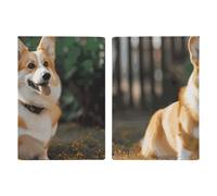 Reisepasshülle aus Leder, Reisepasshülle, Hunde-Corgi, bedrucktes Reisepassbuch für Dokumente, Reisegeschenke, Hund Corgi, 20.3x13.8cm