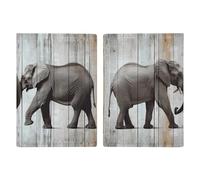 Reisepasshülle aus Leder, Reisepasshülle, Lavendelfeld, Fahrrad, bedrucktes Reisepassbuch für Dokumente, Reisegeschenke, Elefant auf Holz, 20.3x13.8cm