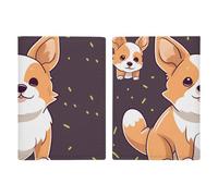 Reisepasshülle aus Leder, Reisepasshülle, Sternhaufen am Nachthimmel, bedrucktes Reisepassbuch für Dokumente, Reisegeschenke, Süße Corgi, 20.3x13.8cm