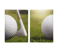 Reisepasshülle aus Leder, Reisepasshülle, tropische Hibiskusblumen, bedruckt, Reisepassbuch für Dokumente, Reisegeschenke, Sport-Golfball, 20.3x13.8cm